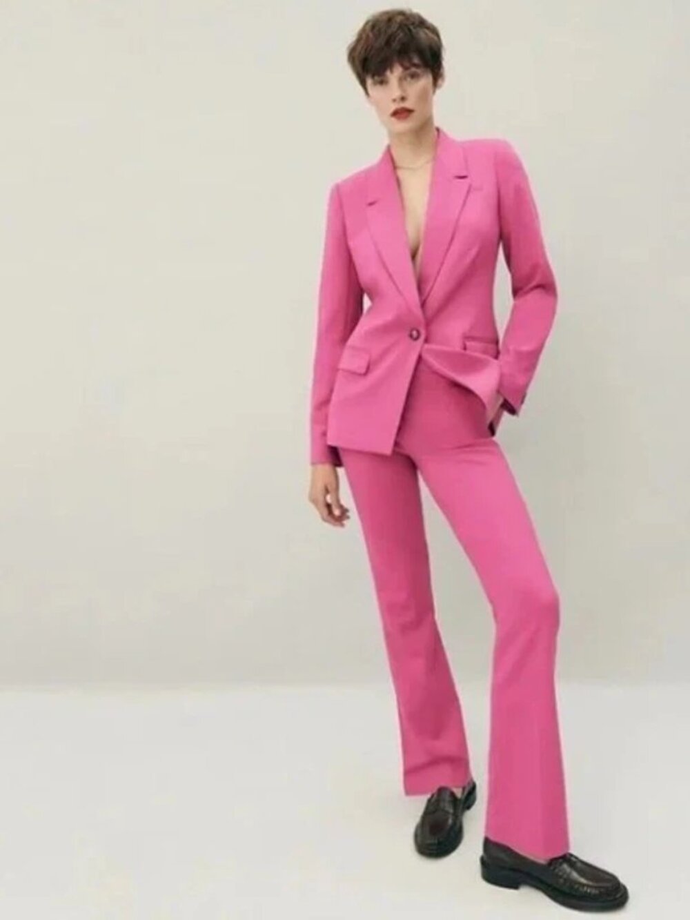 EUC J. Crew Pink Willa Full Length Wool Trousers in Size 10 - Picture 2 of 16